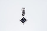 Jeweled Ivy Square Pendant : L (Black CZ)-ZOCALO.JAPAN