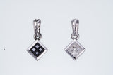 Jeweled Ivy Square Pendant : L (White CZ)-ZOCALO.JAPAN