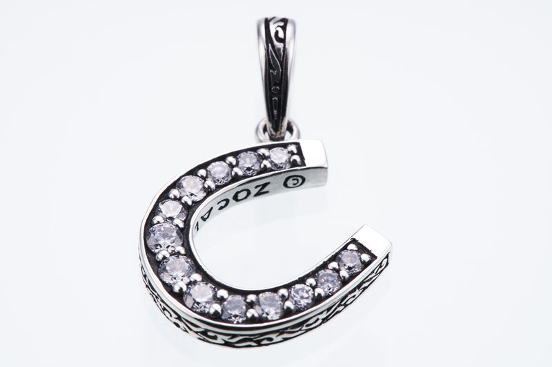 Horse Shoe Charm : (White CZ)-ZOCALO.JAPAN