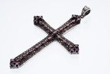 Marcasite Cross Pendant : L (Garnet)-ZOCALO.JAPAN