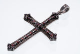 Marcasite Cross Pendant : M (Garnet)-ZOCALO.JAPAN