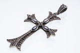 Cross on Cross Pendant : L (Black CZ)-ZOCALO.JAPAN