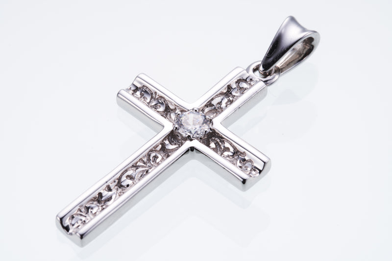 Trench Cross Pendant : L (White Finish)-ZOCALO.JAPAN