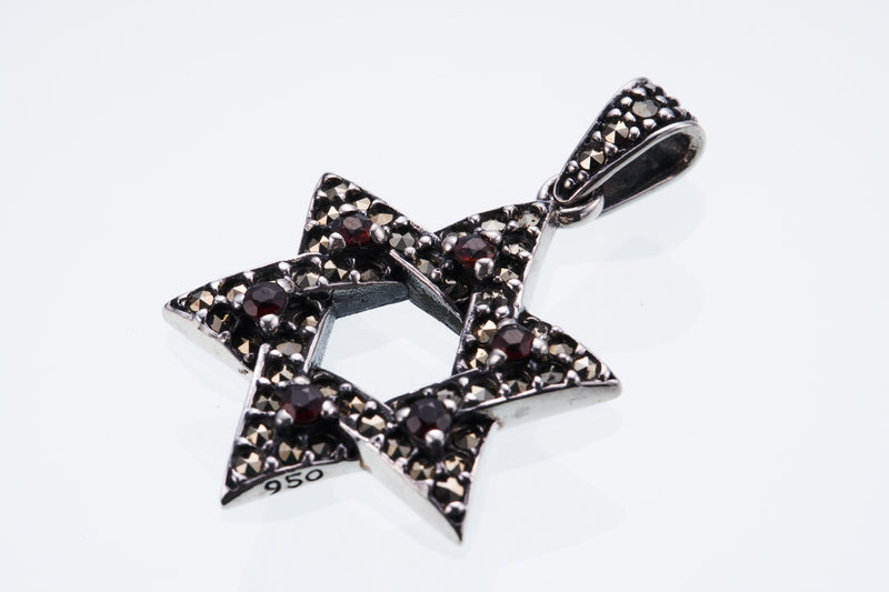 Jewish Star Pendant : L (Garnet)-ZOCALO.JAPAN