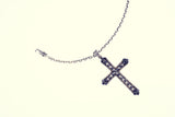 Marcasite Cross Pendant : M (Black CZ)-ZOCALO.JAPAN