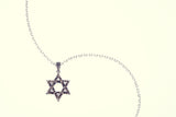 Jewish Star Pendant : L (White CZ)-ZOCALO.JAPAN