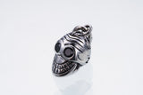 Jeweled Tibetan Smile Skull Charm : (Garnet CZ)-ZOCALO.JAPAN