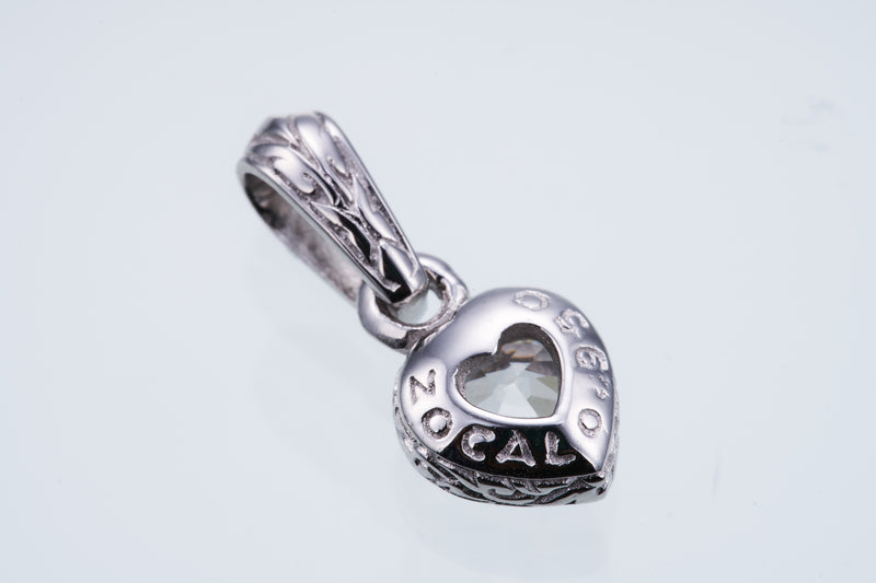 Jeweled Ivy Heart Pendant : L (White CZ)-ZOCALO.JAPAN