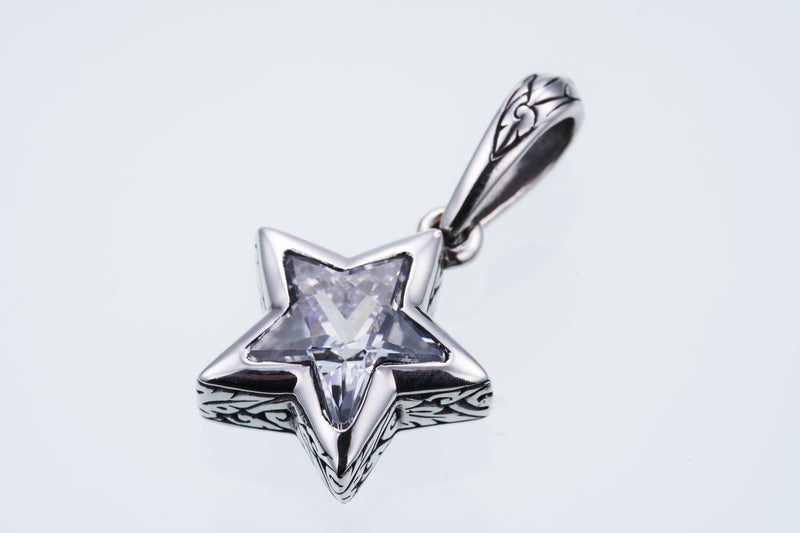 Jeweled Ivy Star Pendant : (White CZ)-ZOCALO.JAPAN
