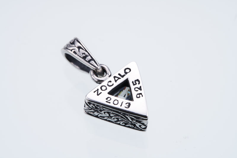 Jeweled Ivy Triangle Pendant : (White CZ)-ZOCALO.JAPAN