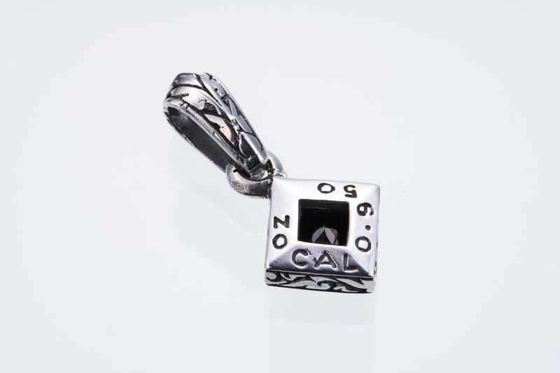 Jeweled Ivy Square Pendant : L (Black CZ)-ZOCALO.JAPAN