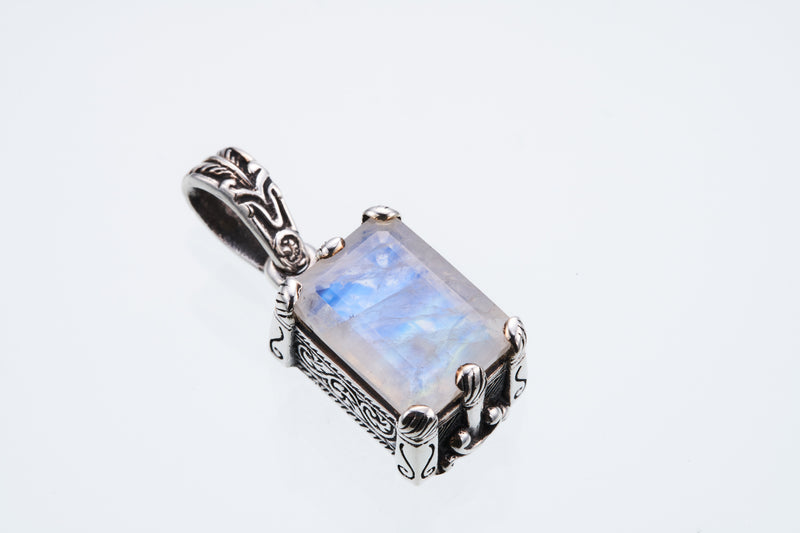 Islamic Pendant : L (Rainbow Moonstone)-ZOCALO.JAPAN