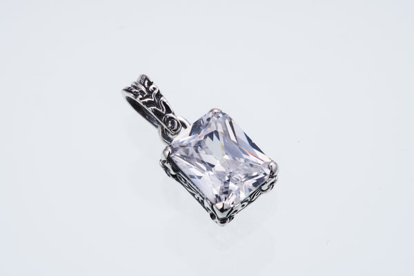 Edged Lily Charm : (White CZ)-ZOCALO.JAPAN