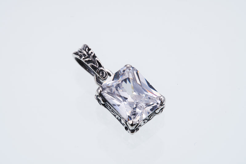 Edged Lily Charm : (White CZ)-ZOCALO.JAPAN