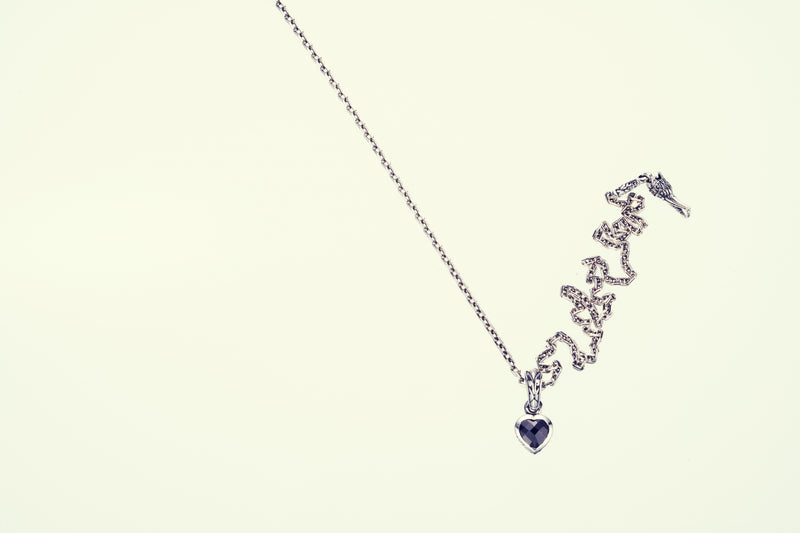 Jeweled Ivy Heart Pendant : L (Black CZ)-ZOCALO.JAPAN