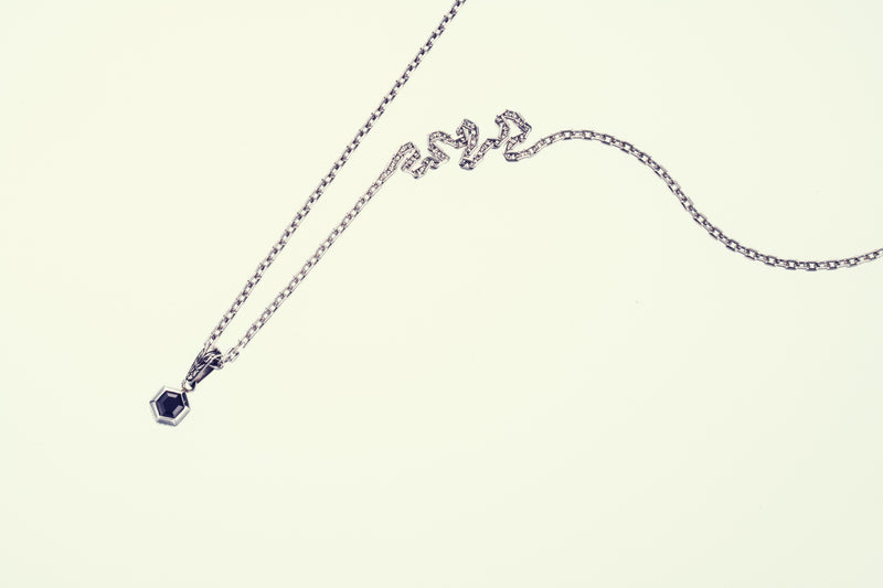 Jeweled Ivy Hexagon Pendant : (Black CZ)-ZOCALO.JAPAN
