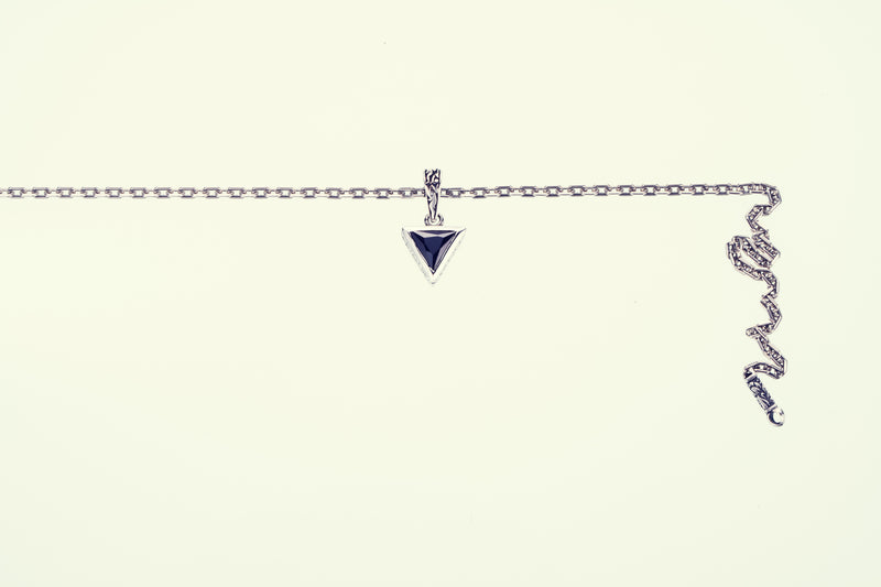Jeweled Ivy Triangle Pendant : (Black CZ)-ZOCALO.JAPAN