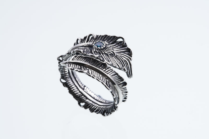 Phoenix Tail Feather Ring : Blue Diamond-ZOCALO.JAPAN