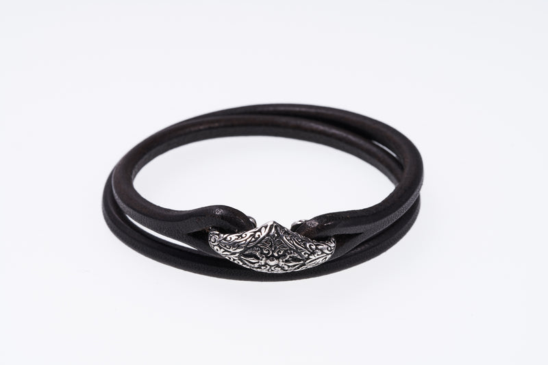 Double Wind Bracelet : M (Black)-ZOCALO.JAPAN