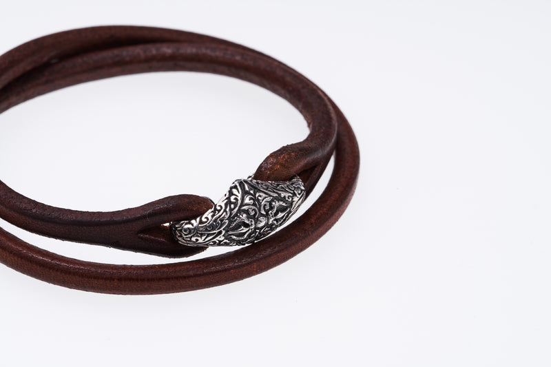 Double Wind Bracelet : M (Brown)-ZOCALO.JAPAN