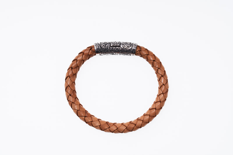 Braided Leather Bracelet : Brown-ZOCALO.JAPAN