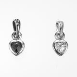 Jeweled Ivy Heart Pendant : S (White CZ)-ZOCALO.JAPAN