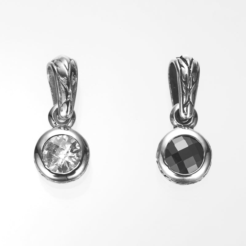 Jeweled Ivy Round Pendant : L (Black CZ)-ZOCALO.JAPAN