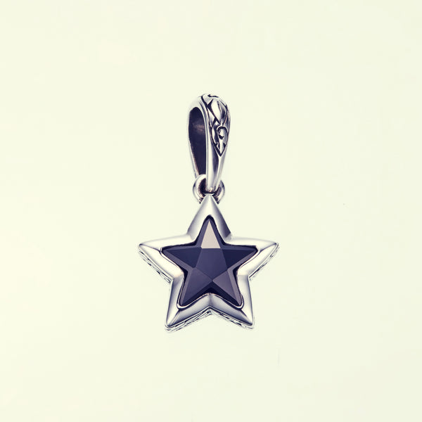 Jeweled Ivy Star Pendant : (Black CZ)-ZOCALO.JAPAN