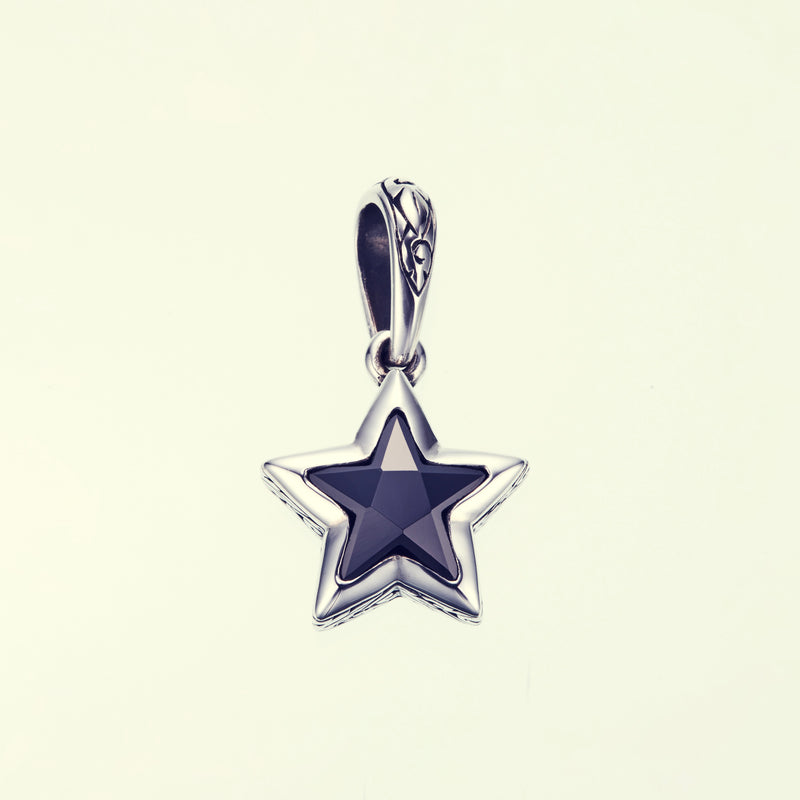 Jeweled Ivy Star Pendant : (Black CZ)-ZOCALO.JAPAN