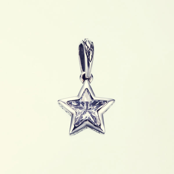 Jeweled Ivy Star Pendant : (White CZ)-ZOCALO.JAPAN