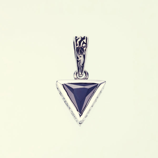 Jeweled Ivy Triangle Pendant : (Black CZ)-ZOCALO.JAPAN