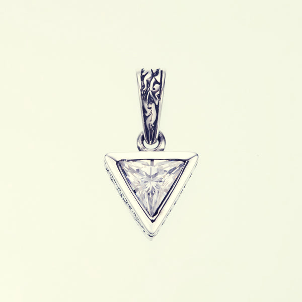 Jeweled Ivy Triangle Pendant : (White CZ)-ZOCALO.JAPAN