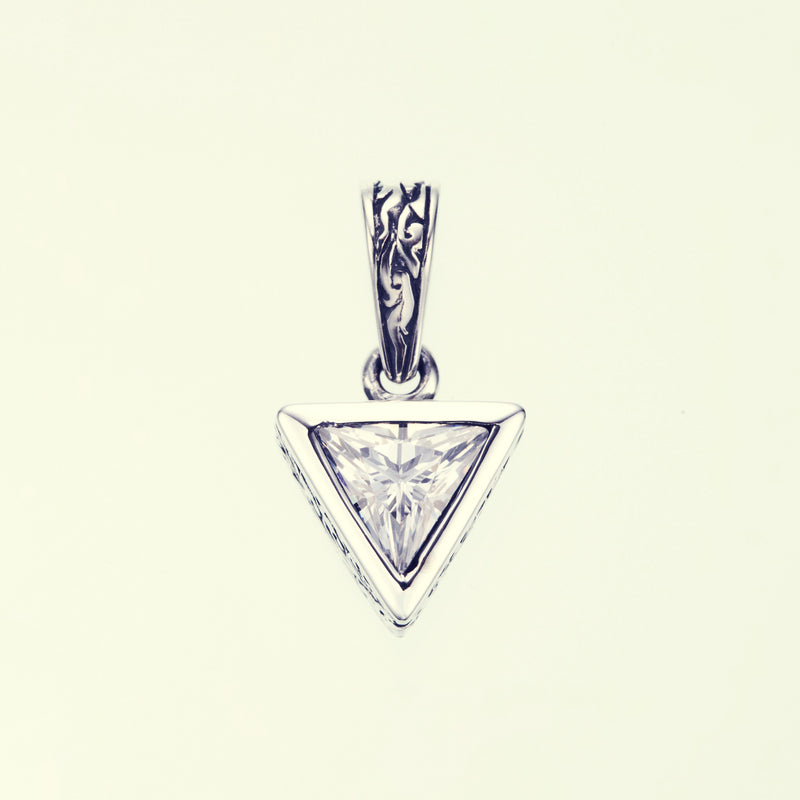 Jeweled Ivy Triangle Pendant : (White CZ)-ZOCALO.JAPAN