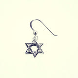 Jewish Star Hook Stud : (White CZ)-ZOCALO.JAPAN