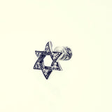 Jewish Star Stud : (White CZ)-ZOCALO.JAPAN