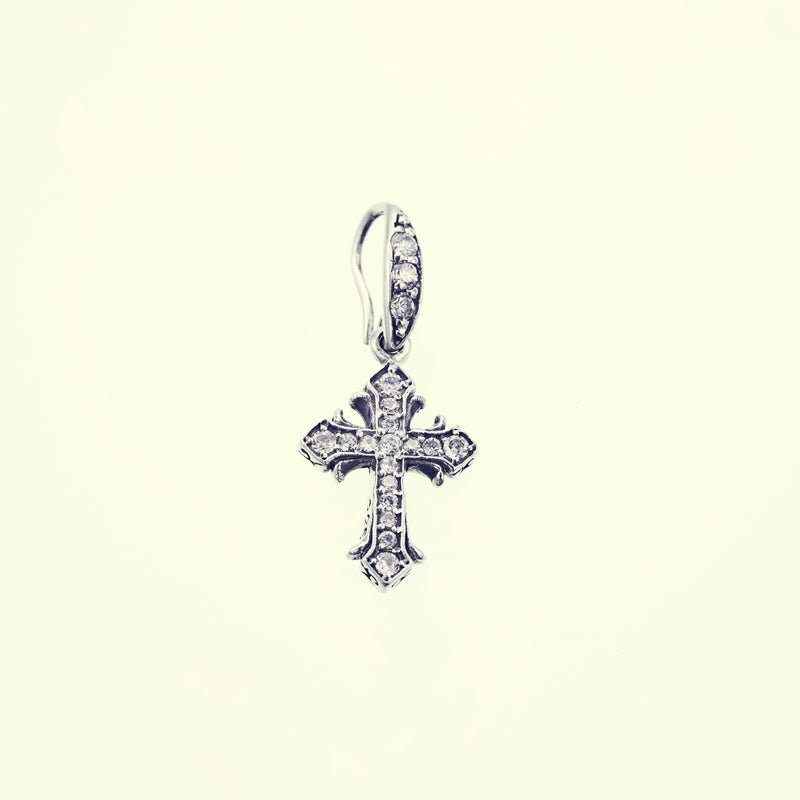 Lily Cross Hook Stud : (White CZ)-ZOCALO.JAPAN