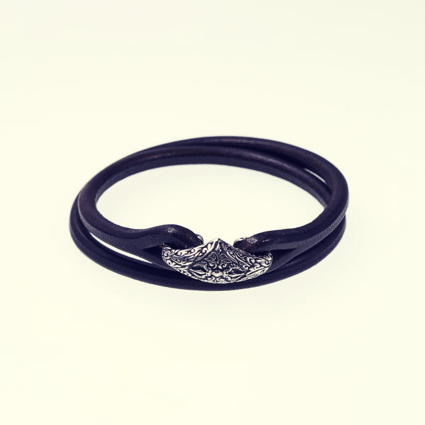 Double Wind Bracelet : M (Black)-ZOCALO.JAPAN