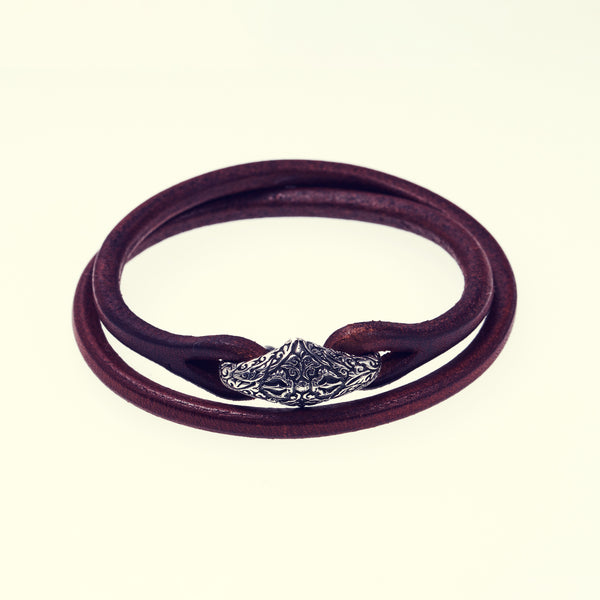 Double Wind Bracelet : M (Brown)-ZOCALO.JAPAN