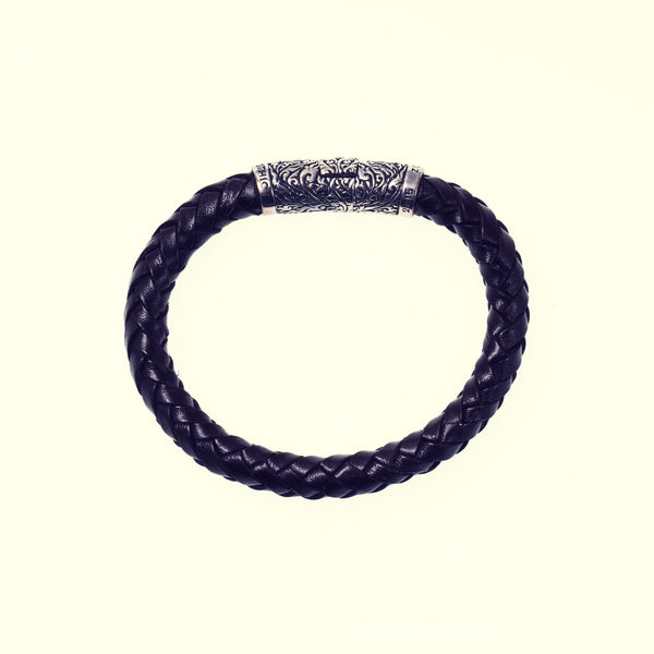 Braided Leather Bracelet : (Dark Brown)-ZOCALO.JAPAN