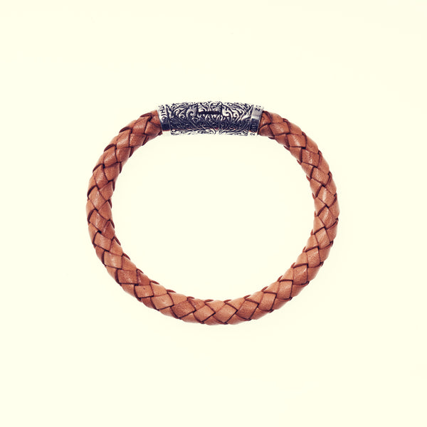 Braided Leather Bracelet : Brown-ZOCALO.JAPAN