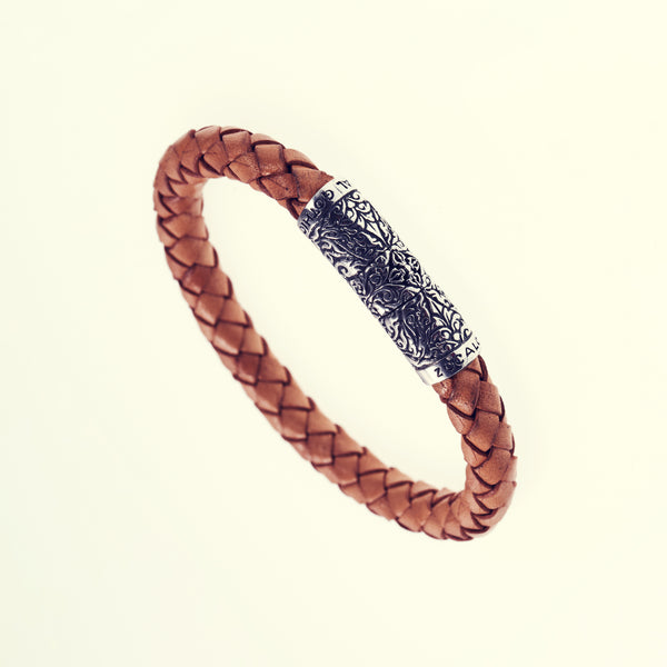 Braided Leather Bracelet : Brown-ZOCALO.JAPAN