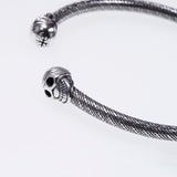 Tibetan Smile Skull Twist Bangle (S)-ZOCALO.JAPAN