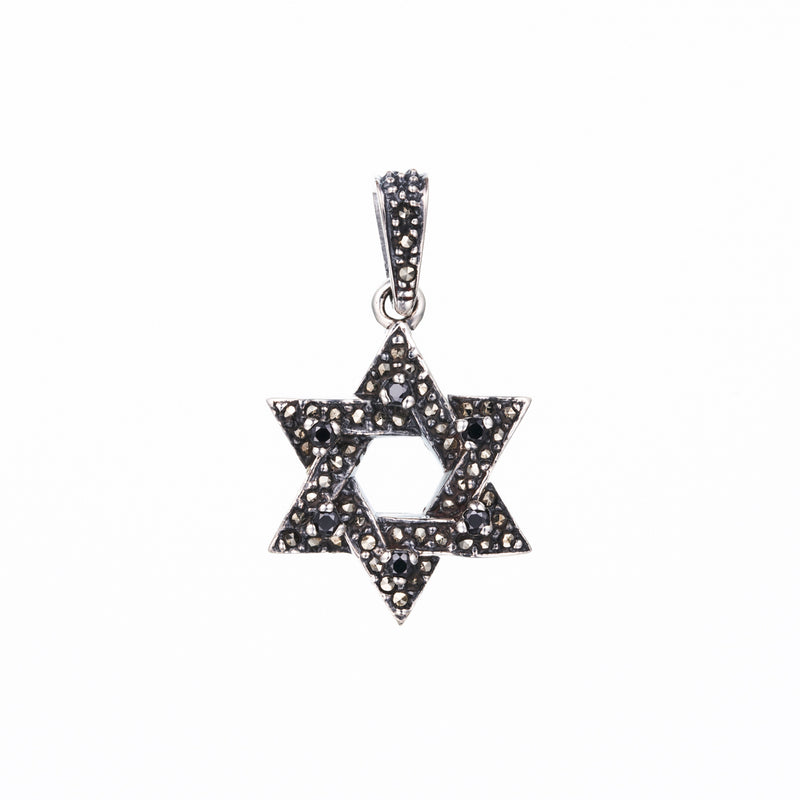 Jewish Star Pendant : S (Black CZ)-ZOCALO.JAPAN