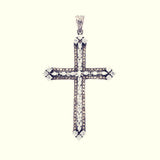 Marcasite Cross Pendant : M (White CZ)-ZOCALO.JAPAN