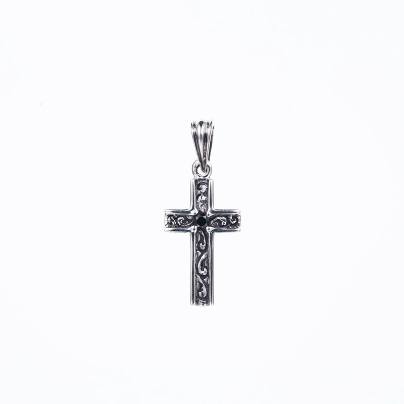 Trench Cross Charm : (Black CZ)-ZOCALO.JAPAN