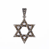 Jewish Star Pendant : L (White CZ)-ZOCALO.JAPAN