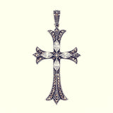 Cross On Cross Pendant : L (White CZ)-ZOCALO.JAPAN