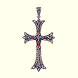 Cross on Cross Pendant : L (Garnet)-ZOCALO.JAPAN