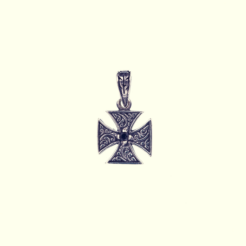 Malta Cross Charm : (Black CZ)-ZOCALO.JAPAN