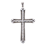 Marcasite Cross Pendant : L (White CZ)-ZOCALO.JAPAN